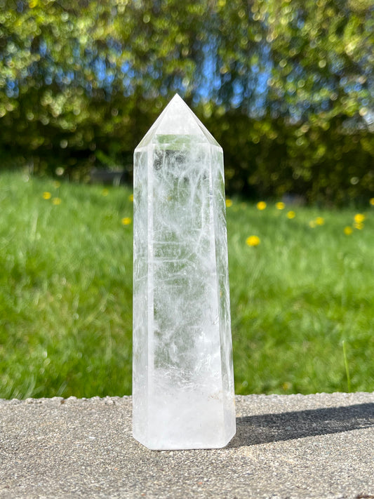 Bergkrystall klar kvarts tårn