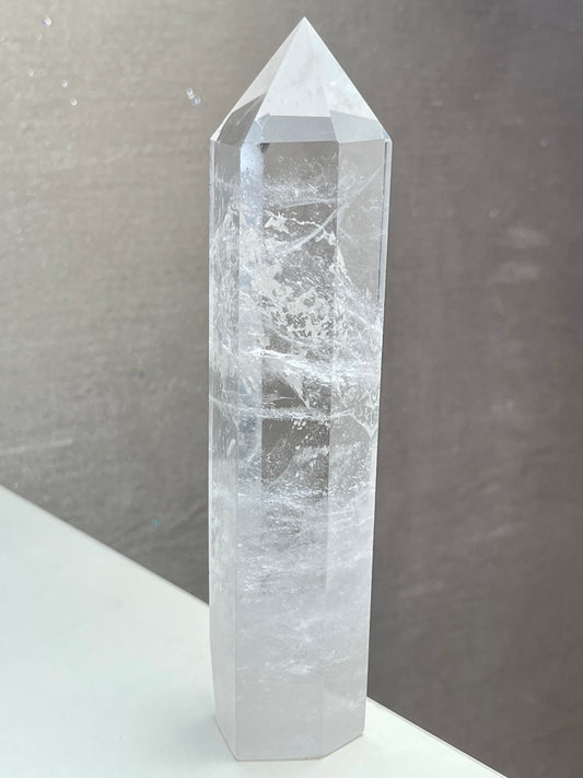 Bergkrystall klar kvarts tårn