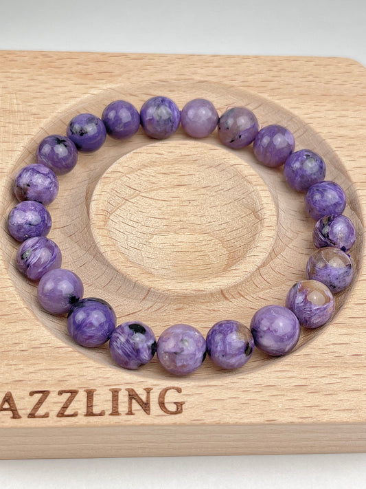 Charoitt armbånd 9mm+