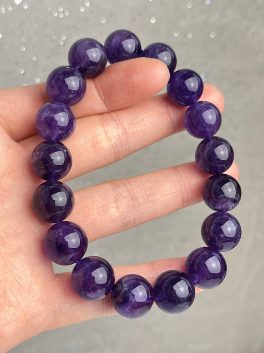 Ametyst armbånd 12mm+