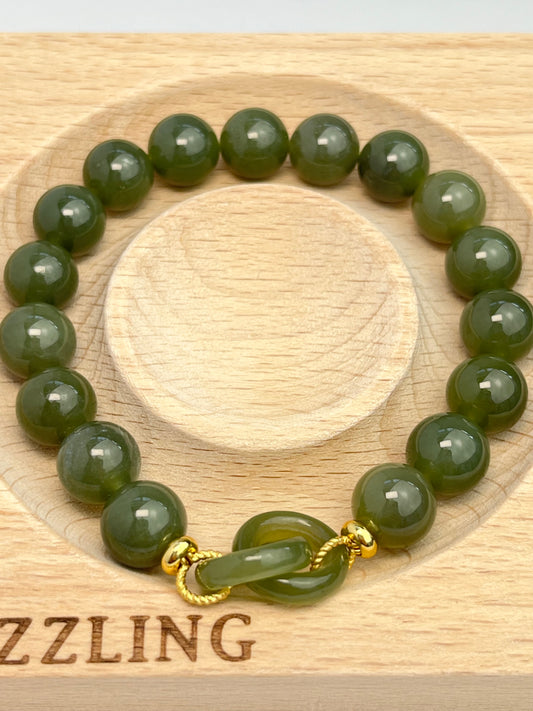 Jade, Nefritt armbånd 10mm+