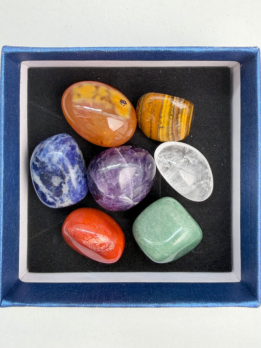 7 Chakra Tumbled Stone Set in Gift Box