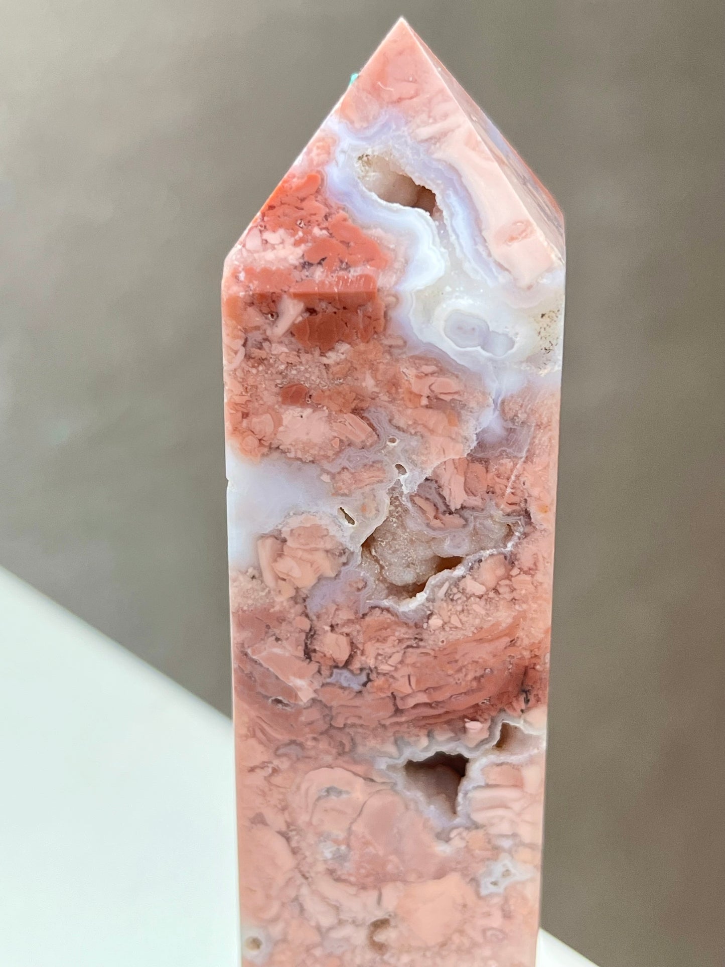 Rosa Agat tårn (Cotton Candy Agate)