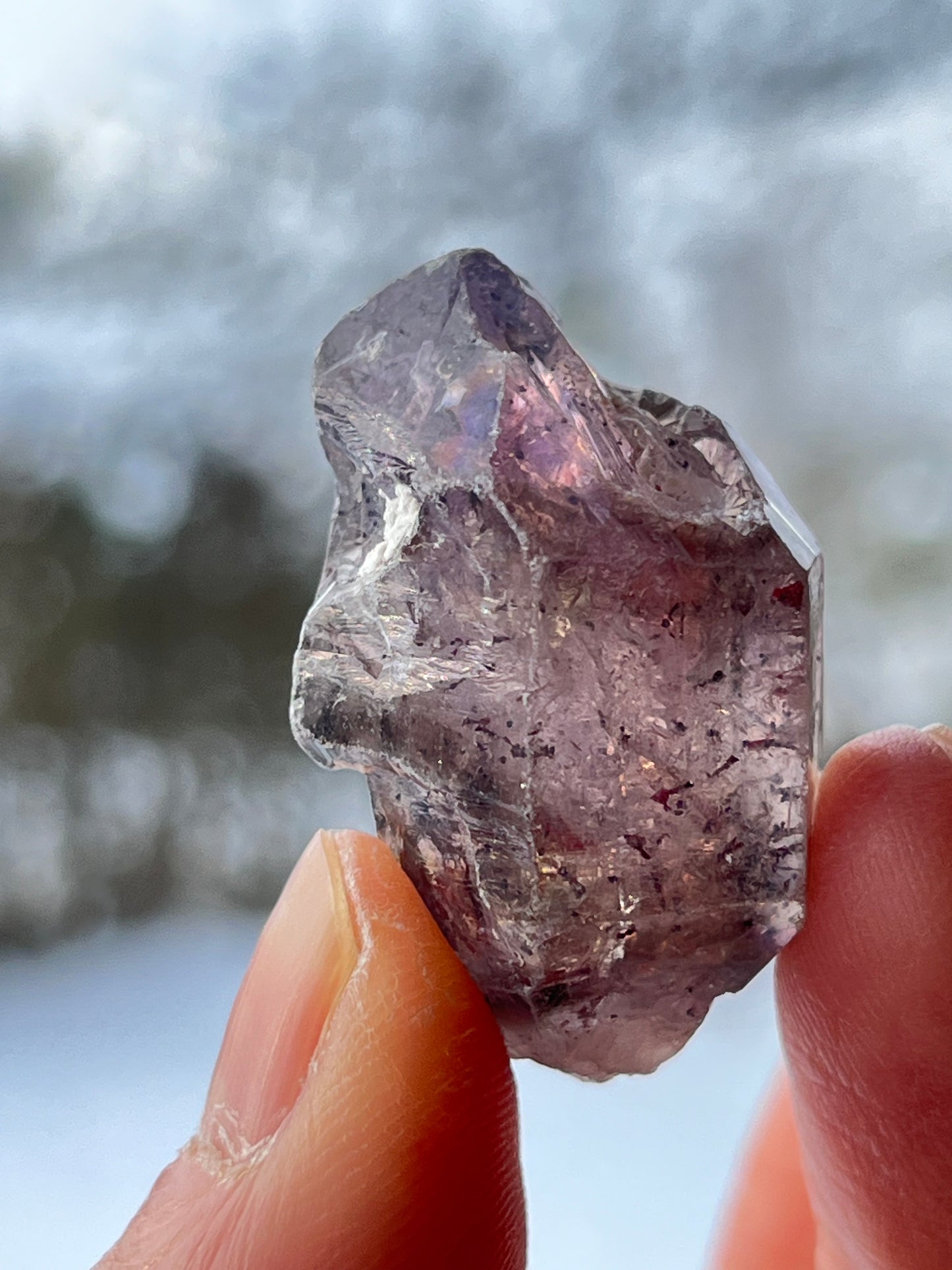 Røykkvarts+Ametyst med hematitt (Shangaan Amethyst)