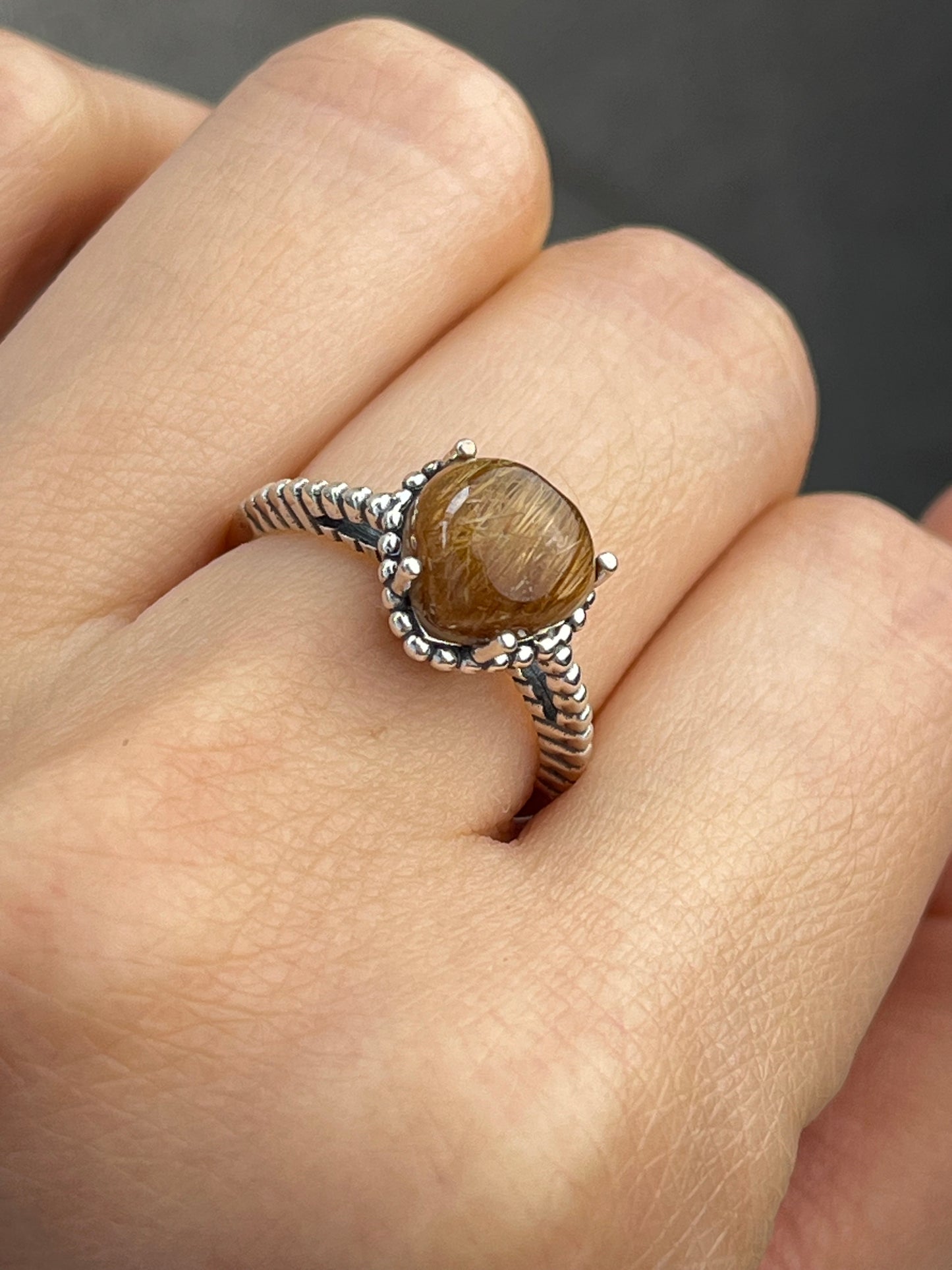 Ring med Rutilkvarts i 925 sterling sølv