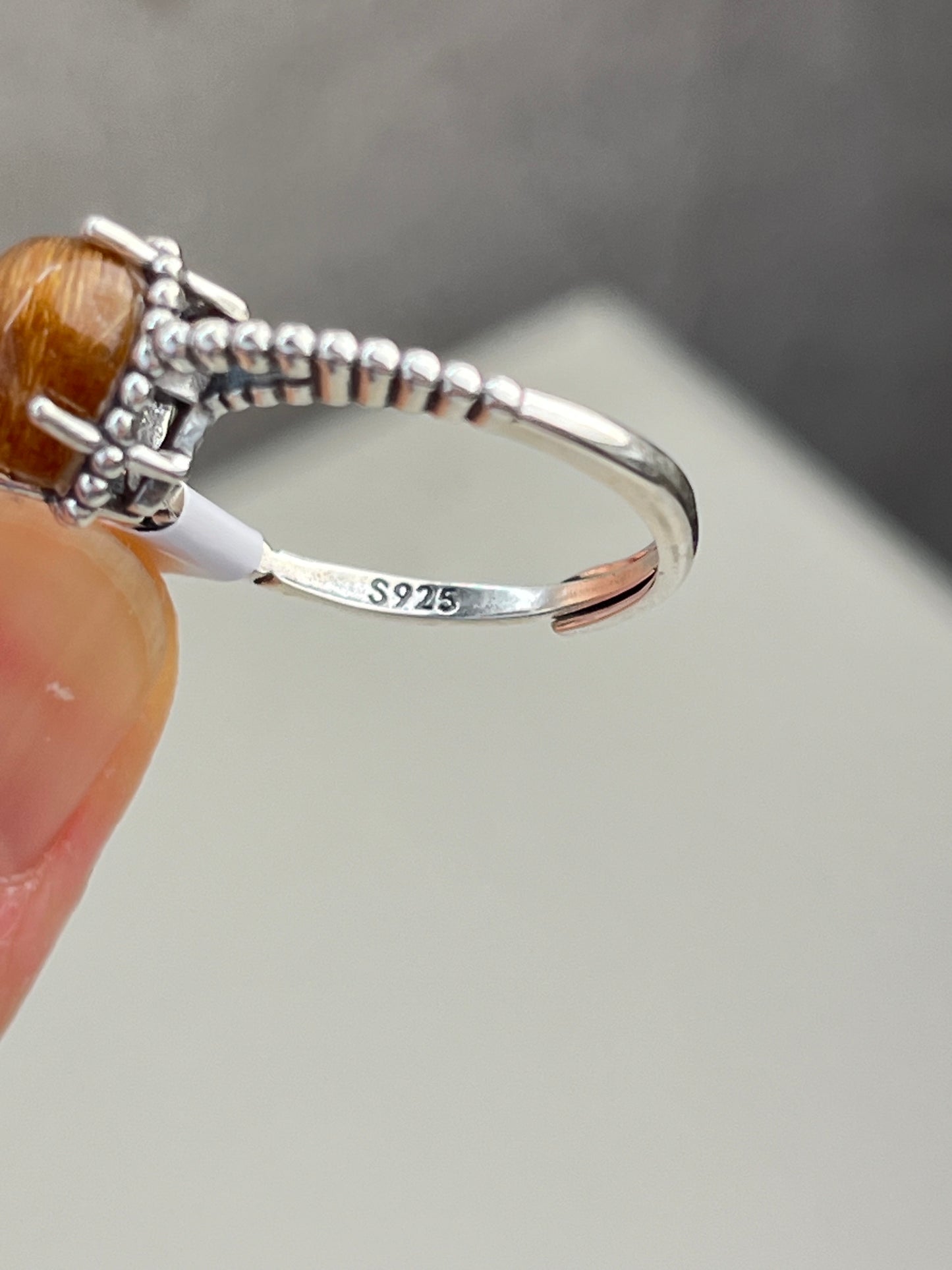 Ring med Rutilkvarts i 925 sterling sølv