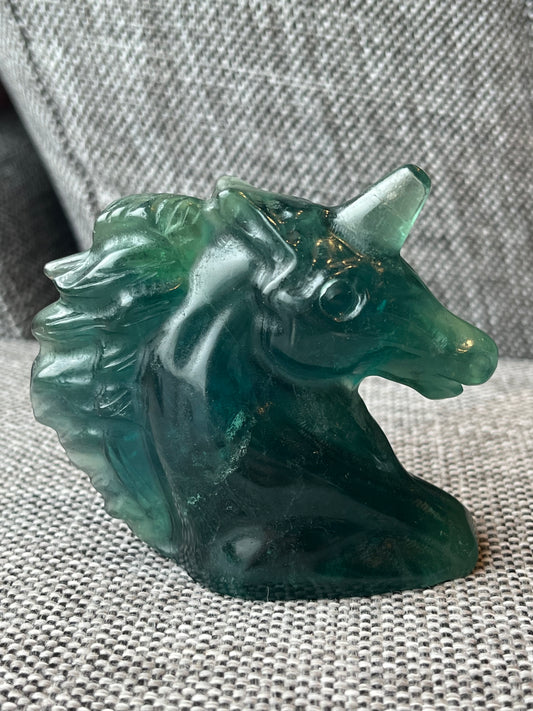 Grønn Fluoritt Enhjørning 7cm