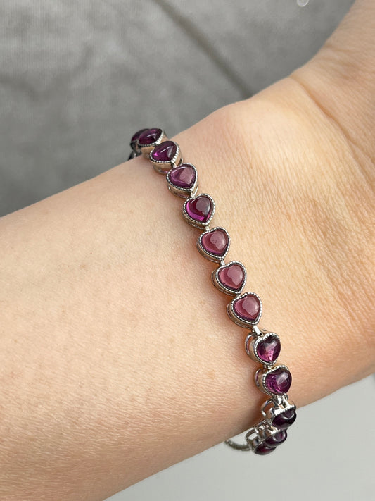 Granat(Pyrope) armbånd i 925 sterling sølv