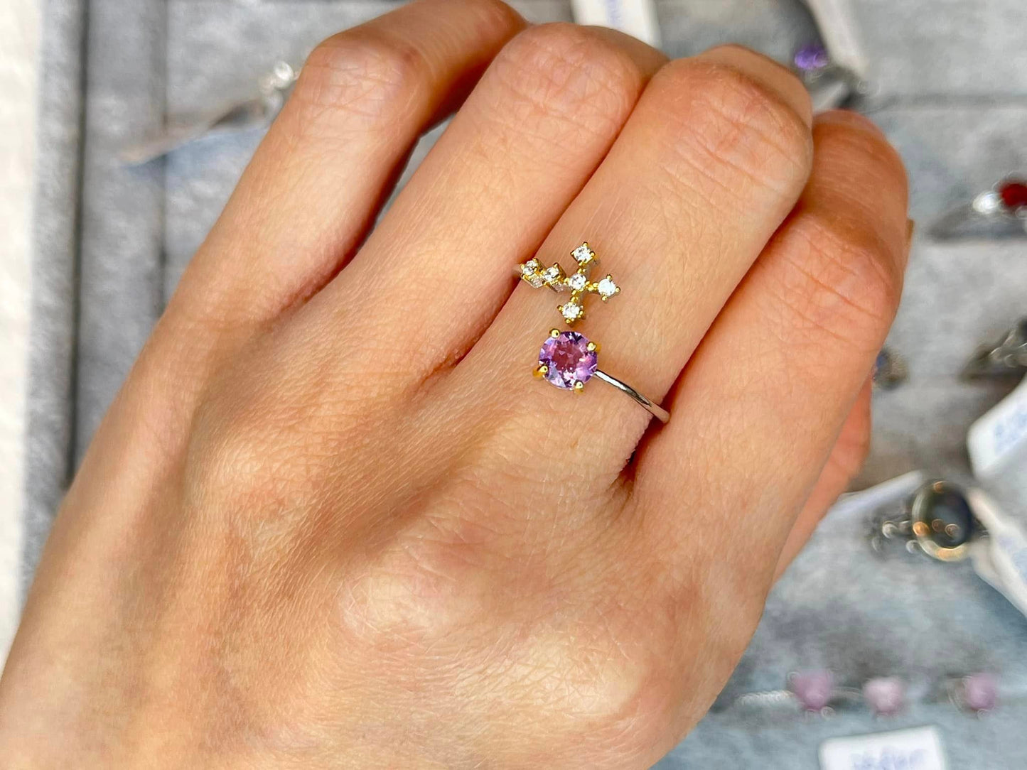 Ring med Ametyst i 925 sterling sølv