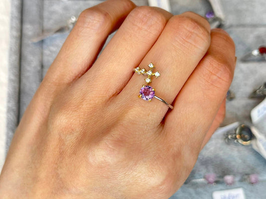 Ring med Ametyst i 925 sterling sølv