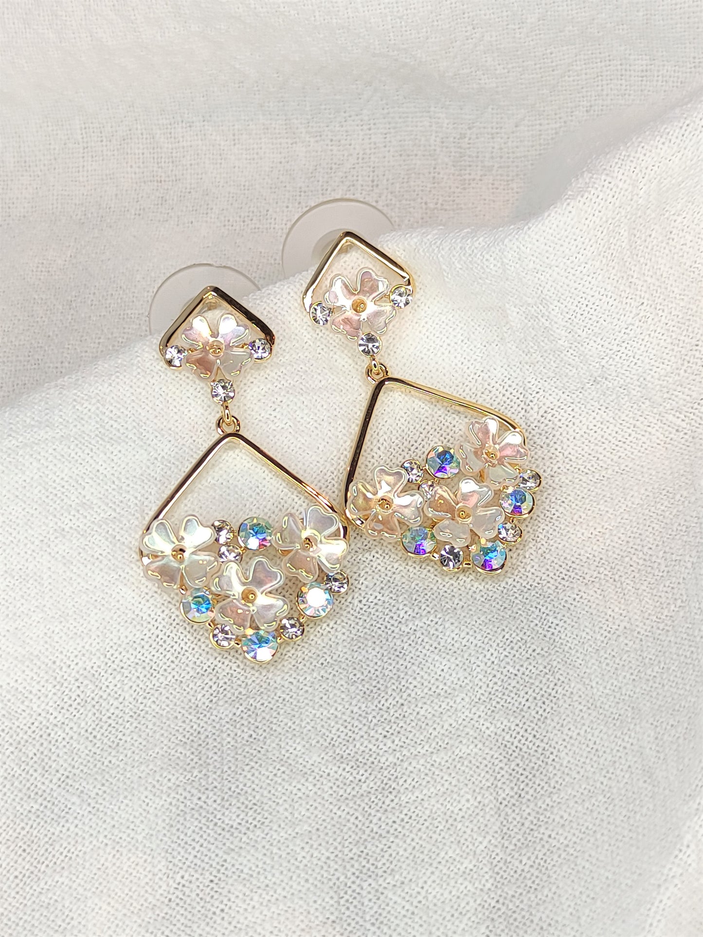 5 blomster colorful zircon øredobber