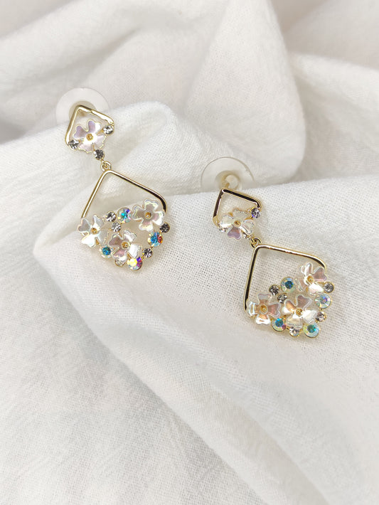 5 blomster colorful zircon øredobber