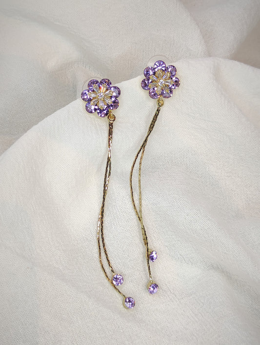 Dusk øredobber med blomster zirkoner